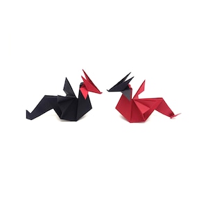 2 Draghi origami piccoli bicolore / idea regalo / decorazione