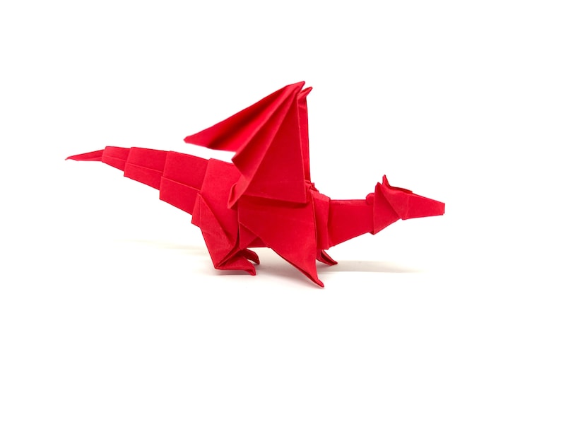 1 Red origami dragon image 2