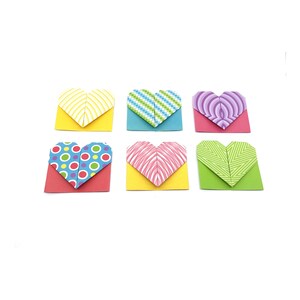 6 Segnalibri origami Cuore
