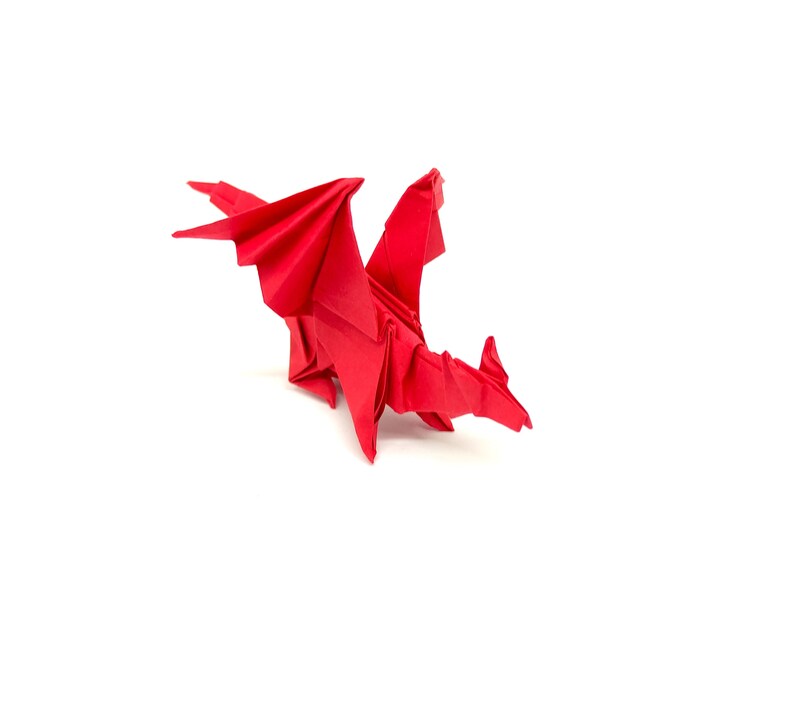 1 Red origami dragon image 5