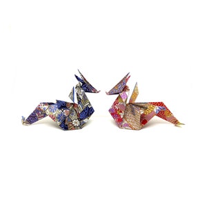 2 Draghi Kimono flowers origami piccoli/ idea regalo / decorazione / tradizionale