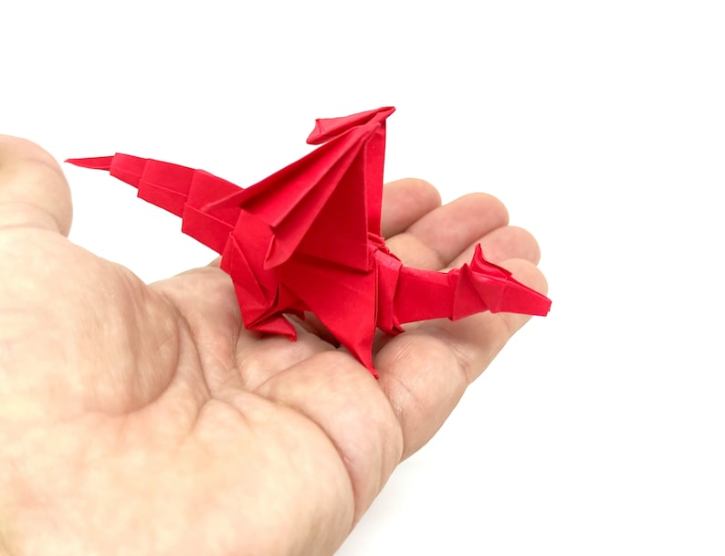 1 Red origami dragon image 7