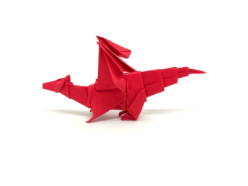 1 Red origami dragon image 3