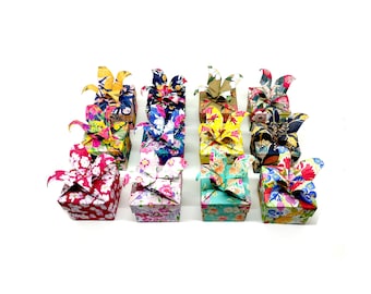 12 Scatoline Origami fantasie miste flower / Stampa ecologica / idea regalo