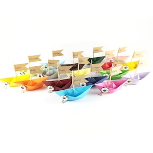 30 petits bateaux en origami personnalisés / 7 cm