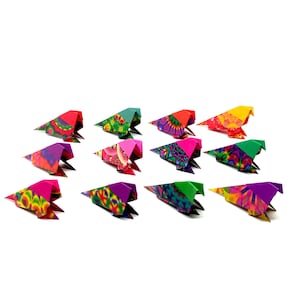 12 oiseaux kaléidoscopiques en origami / Idée cadeau / Marque-place