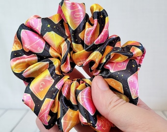 Pink/yellow Dice Scrunchie