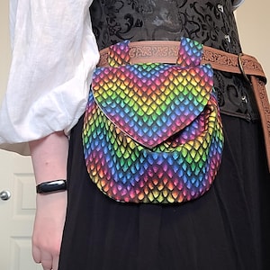 Rainbow Dragon Scales Belt Pouches