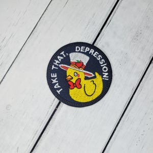 Take that depression duck Lucifer Iron On Patch