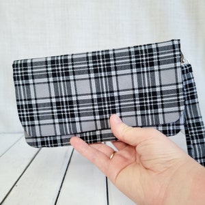 Karierte Slimfold Geldbörse