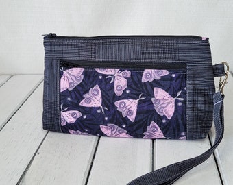 Patchwork moth pouch | pockets | dice bag | travel | on the go | storage| retreat bag | make up bag |