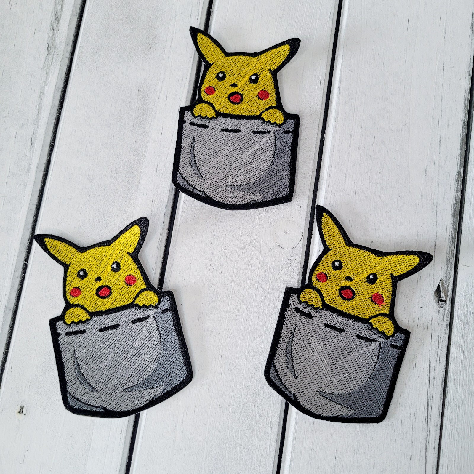Iron-on fabric sticker Pichu, Pikachu & Raichu Pokémon – PPON