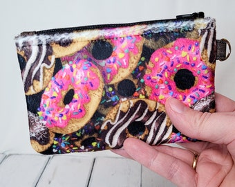 Fuzzy Donut Mini Zipper Pouch