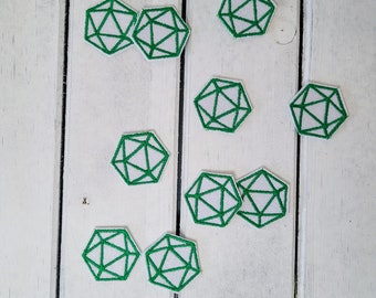 D20 Green On White Patch