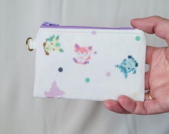 White 8-Bit Evolutions Mini Zipper Pouch