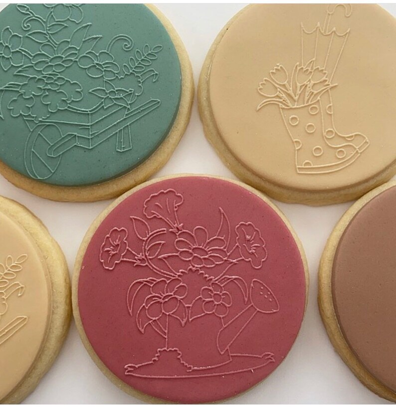 Cookie Embossers Set of 3 Gardening Range Etsy UK