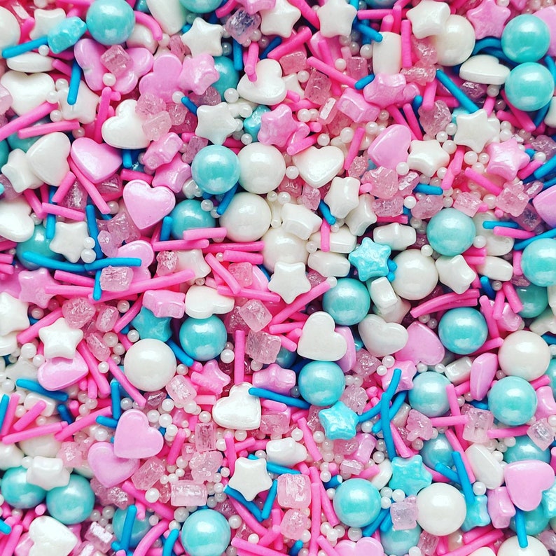 16 Wishes 120g Sprinkle Mix Pink And Blue Sprinkles Etsy
