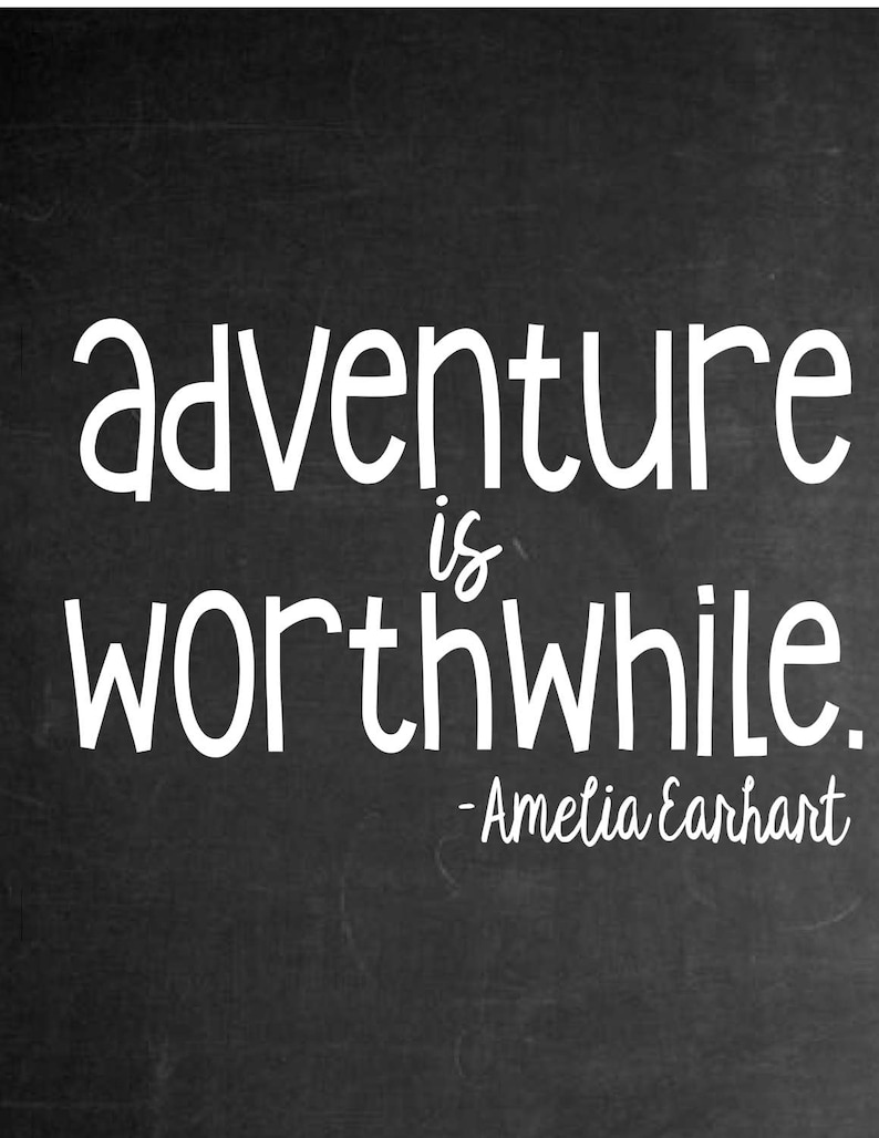 Adventure is Worthwhile Quote Print chalkboard digital wall Etsy France
