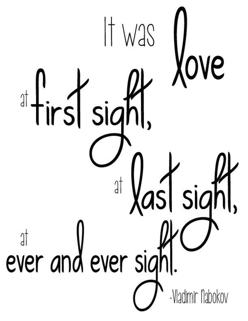 Love at First Sight Wall Art Quote Digital Print Etsy