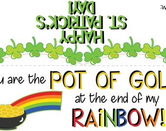 St. Patrick's Day Treat Bag Toppers, Pot of Gold Candy Bag, Rainbow Seeds snoep topper, Lucky to Have You in My Class Cookie Topper BUNDEL