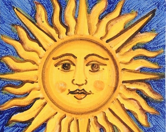 Sun- Square - San Donato Italian Ceramic Tile - 6 inch