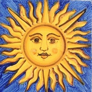 Sun- Square - San Donato Italian Ceramic Tile - 6 inch