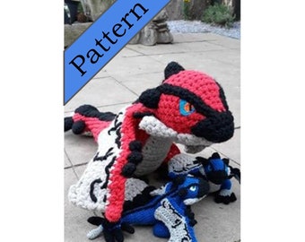 Rathalos Crochet Pattern / Monster Hunter / World / énorme / dragon / amigurumi / azur / rathian / wyvern / reptile / chasse / King of the Skies