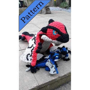 Rathalos Crochet Pattern / Monster Hunter / World / huge / dragon / amigurumi / azure / rathian / wyvern / reptile / hunt/ King of the Skies