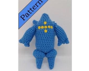 Regice crochet pattern, beginner friendly, pokemon amigurumi, amigurumi pattern, pokemon regice, legendary pokemon, pokemon crochet pattern