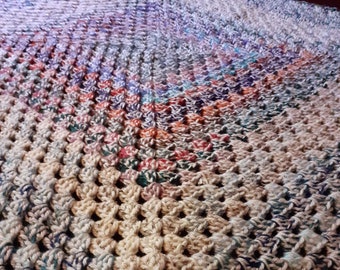 100% recycled yarn crochet blanket, gorgeous upcycled throw, couch blanket, pushchair blanket, perfect gift idea, made with love, unique