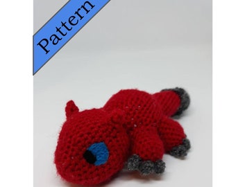 Baby Odogaron crochet pattern / monster hunter world / iceborne / dog / red / amigurumi / muscle pup / apex predator / goodest boi