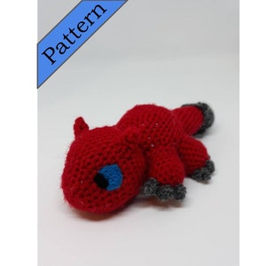 Baby Odogaron crochet pattern / monster hunter world / iceborne / dog / red / amigurumi / muscle pup / apex predator / goodest boi