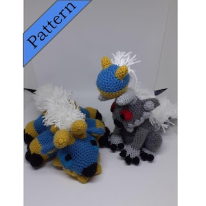 Zinogre, Stygian Zinogre and Egg crochet pattern bundle / monster hunter / monster hunter world / pattern pack / bundle / easy / Rise
