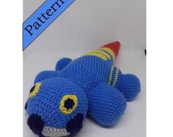 Dodogama Crochet Pattern / amigurumi / monster hunter / world / chonky / blue / iguana / lizard / reptile / easy pattern / beginner friendly