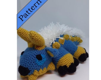 Zinogre Crochet Pattern / monster hunter / monster hunter world / iceborne / amigurumi / beginner friendly / Thunder Pupper / dog / wolf