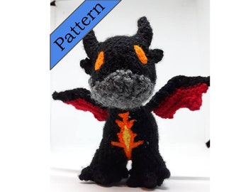 Deathwing inspired crochet pattern / dragon / mythical / Azeroth / World of Warcraft / easy / teddy / toy / plush / Murder flapflap / boss