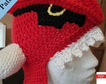 Groudon Pokemon hat Crochet pattern, ***PDF File***, Digital Download, cosplay hat, beanie, cap, amigurumi, unisex, adult size, gift idea