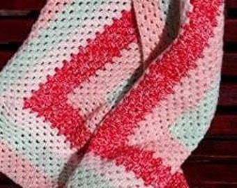 Couverture au crochet faite à la main, idée cadeau parfaite, faite avec amour, rouge, menthe, rose, couverture d’enfant au crochet, couverture au crochet neutre