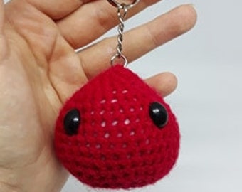 Fire Slime Keyring - Slime Rancher / amigurumi / key chain / kawaii / cute / teddy / toy / plush / onion / happy / smiley / game / small