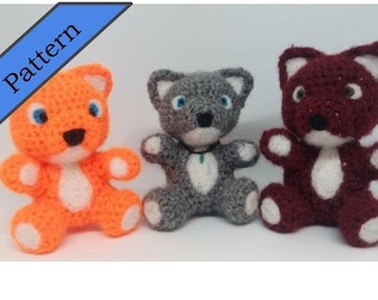 Sitting wolf crochet pattern, fox, dog, amigurumi, beginner friendly, easy to follow, **PDF File**, digital download, cute fox, plushy, toy
