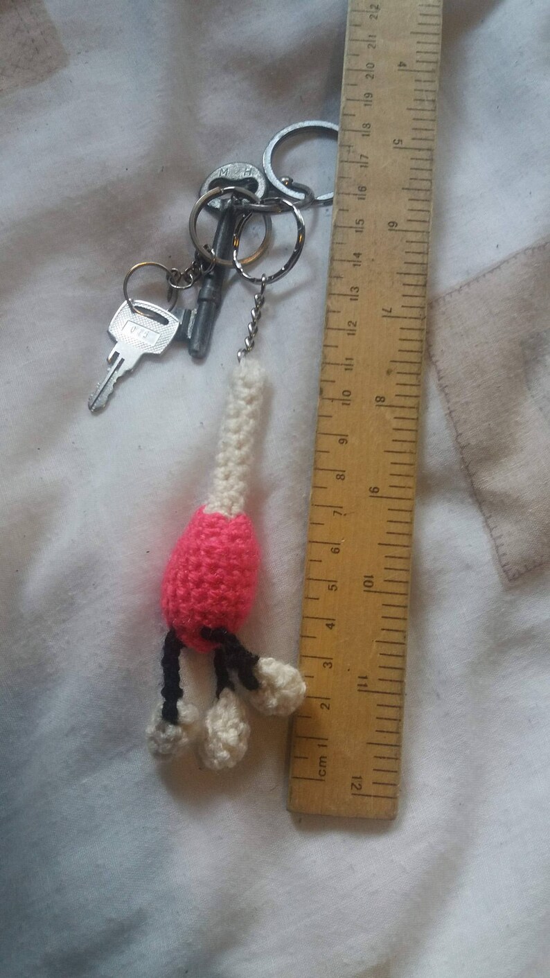 Skitty Tail Key Chain Pokemon gen 3 accessory bag charm pink cat kitty kitten key ring