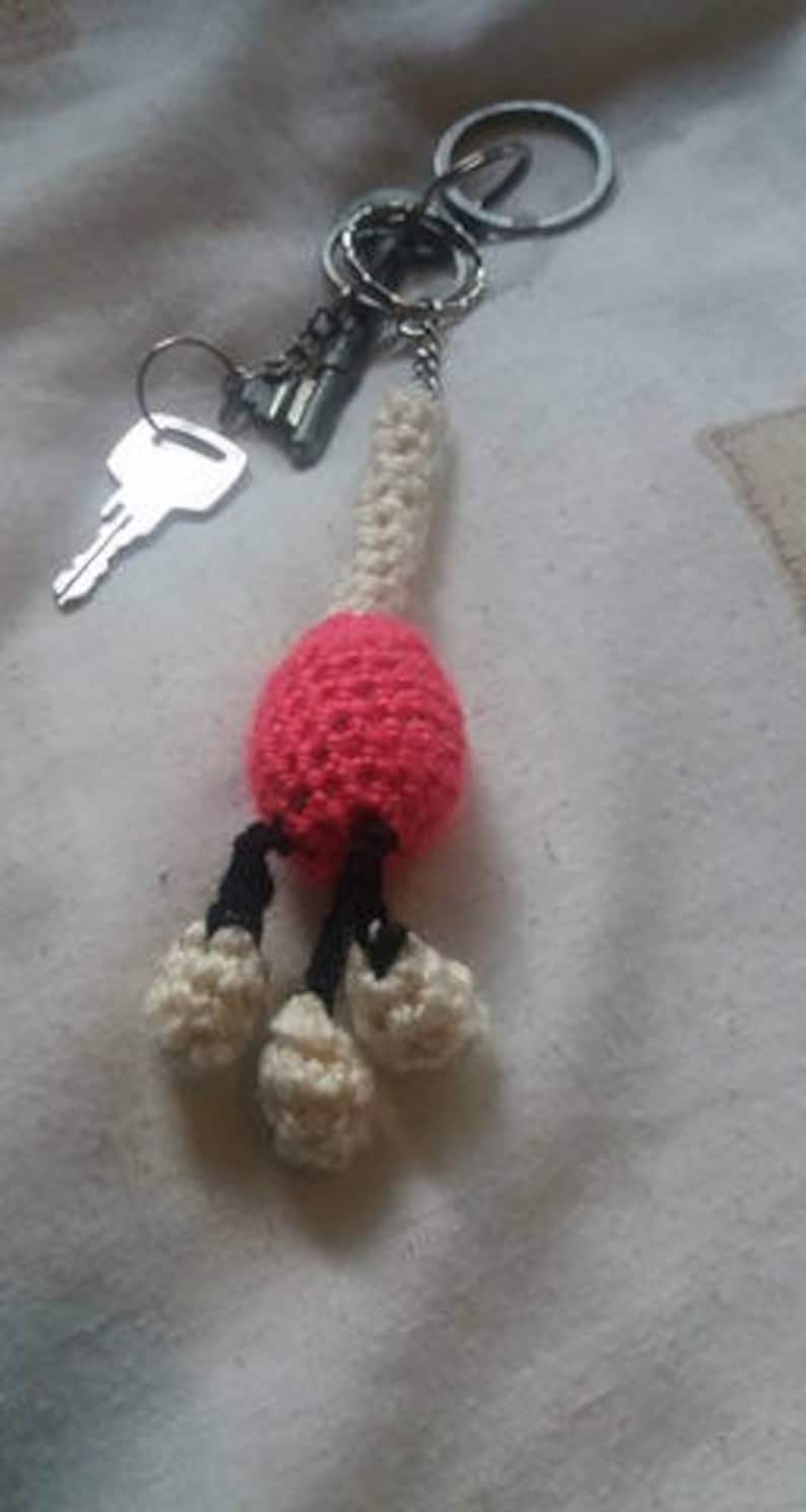 Skitty Tail Key Chain Pokemon gen 3 accessory bag charm pink cat kitty kitten key ring
