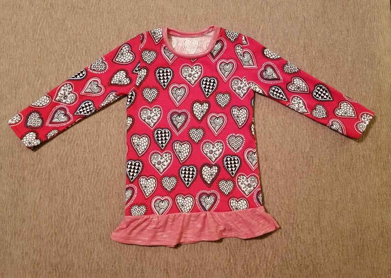 5T Girls Ruffle Heart Top