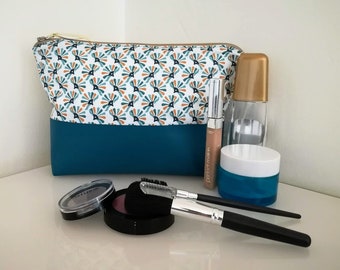 duck blue toiletry/makeup bag