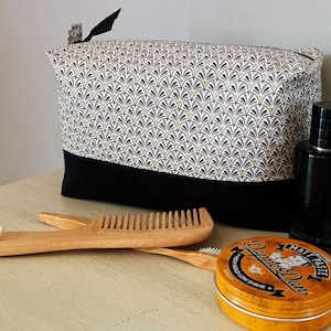 Très grande trousse de toilette, pour homme et femme, tissu et suédine