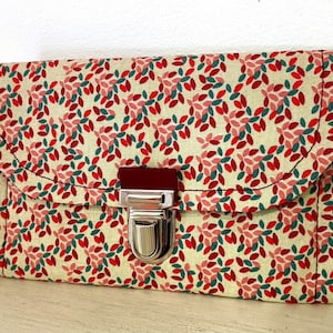 porte monnaie à soufflets tissu rouge foncé, Cadeau pour elle