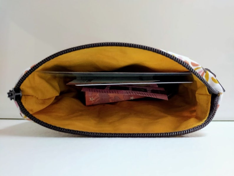 Women's coin purse / card holder, fabric and velvet image 7