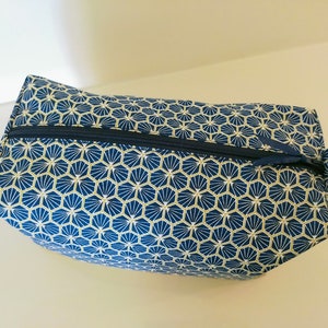 Very large toiletry bag, men, women, cotton fabric, imitation leather image 5