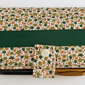 Porte chéquier / porte cartes tissu coton, petites fleurs, cadeau pour elle, pour maman