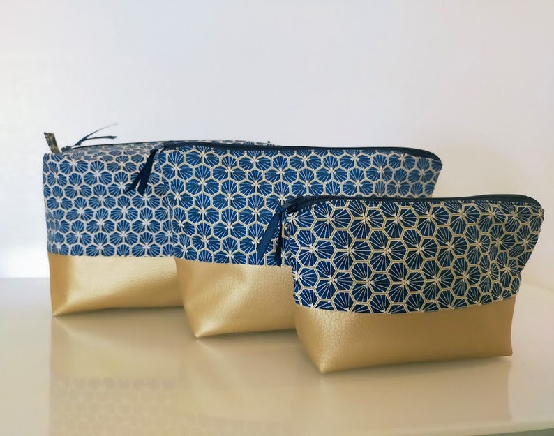 Très grande trousse de toilette, homme, femme tissu coton, simili cuir Bild 9